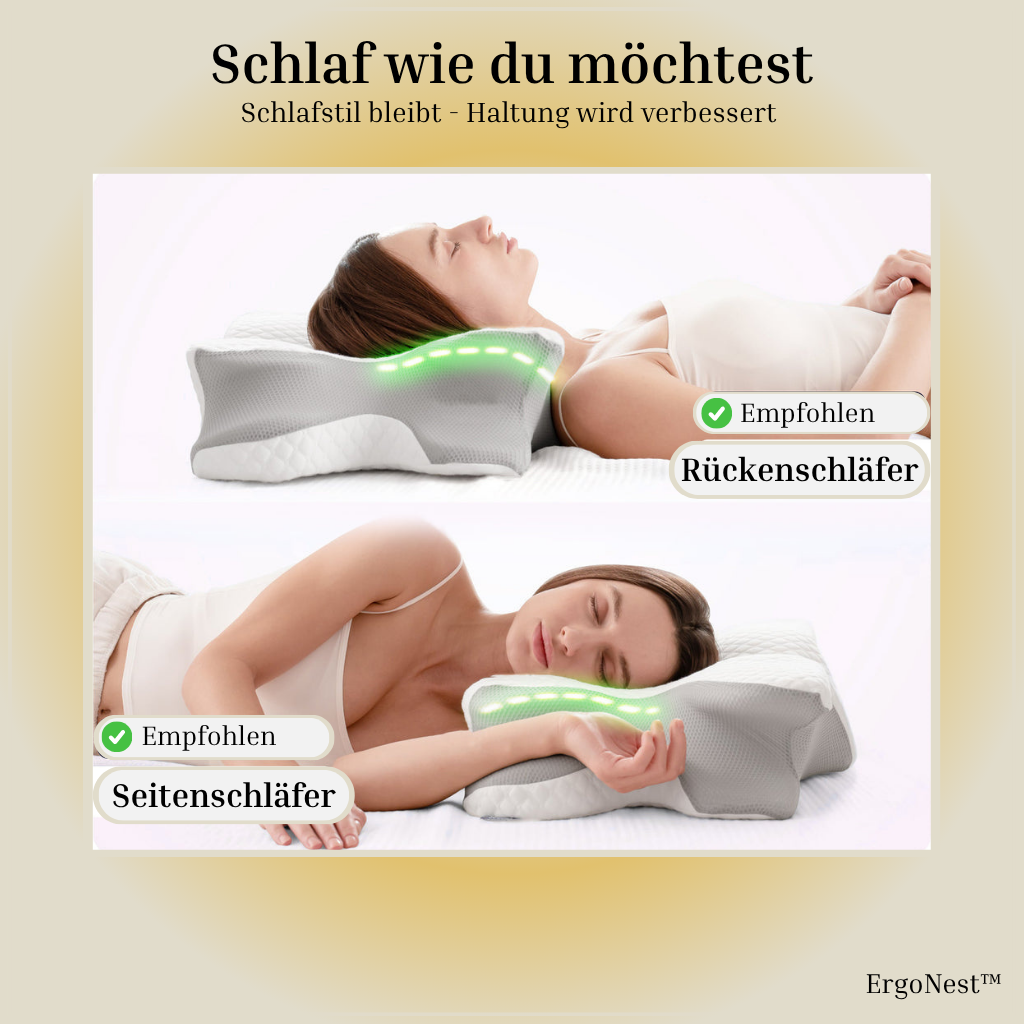 ErgoNest™ -  Ergonomisches Schlafkissen.