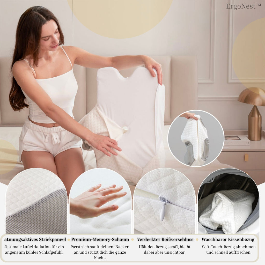 ErgoNest™ -  Ergonomisches Schlafkissen.
