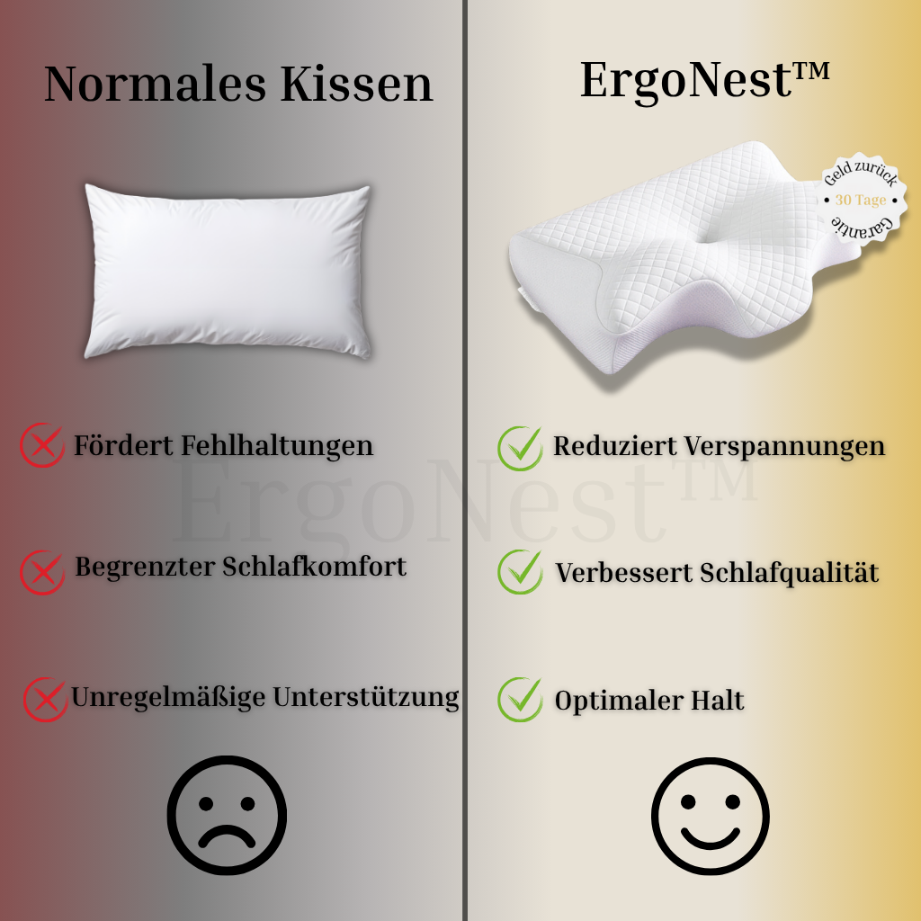 ErgoNest™ -  Ergonomisches Schlafkissen.